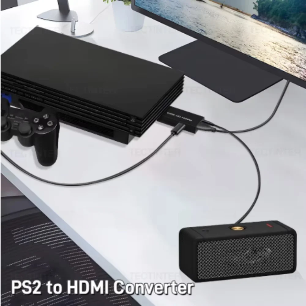 PS2 to HDMI Adapter Audio Video Converter with 3.5mm Audio Cable Compatible with PS1/2/  480i/480p/576i Display Modes view 6