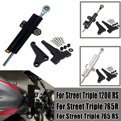 For Street Triple 1200 RS Motorcycle Modified Steering Damper Stabilizer Mounting Bracket Support Kit Triple 765S 765R 765RS
