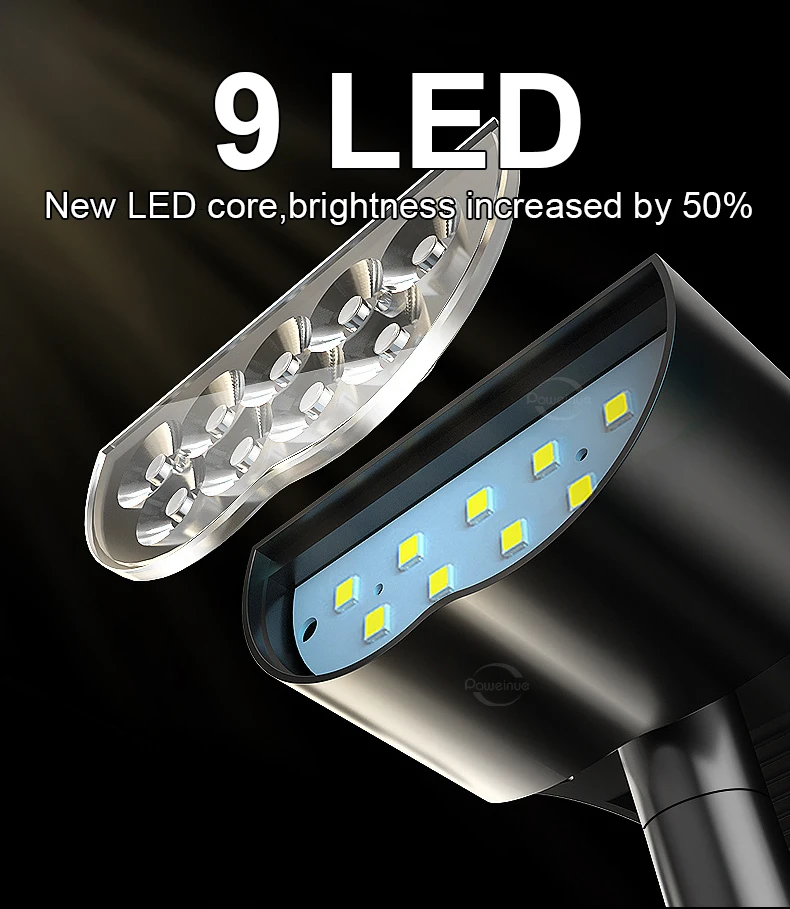 1/2pcs 9 luces solares LED Solar Lights Smolar Landscape Spotlights 5 Modos IP65 Implaz de agua Super Bright para Garden Yard Palm Tree