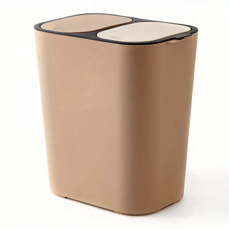 Dual Compartment Garbage Bin Double Compartment Trash Can Kitchen Dry Wet Classified Waste Bin