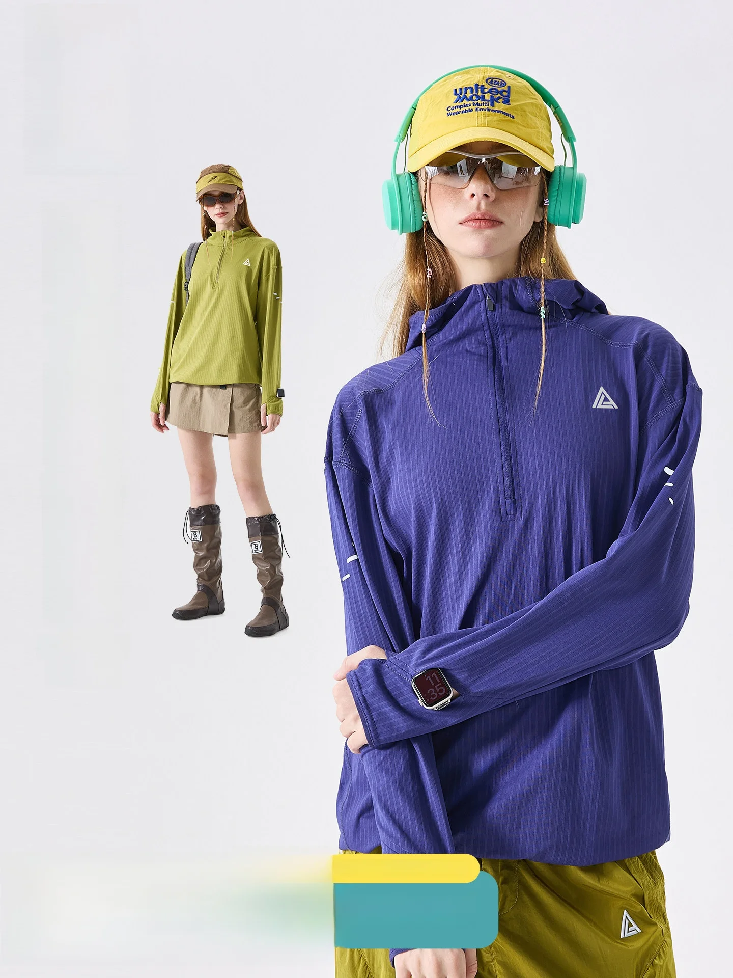 LAZY DAY Outdoor Long Sleeve T-Shirt Women's Spring Autumn Sports Top Quick Dry Moisture Wicking Zipper Neck Climbing Shirt