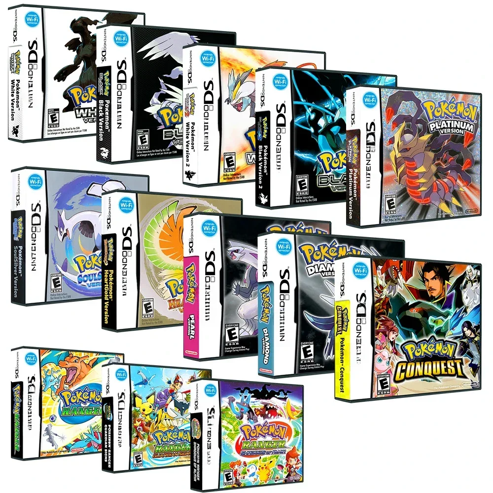 NDS Game Card Pokemon Single Card Black Box Us Version Cartoon English R4 Game Collection Boy Gifts 3DS