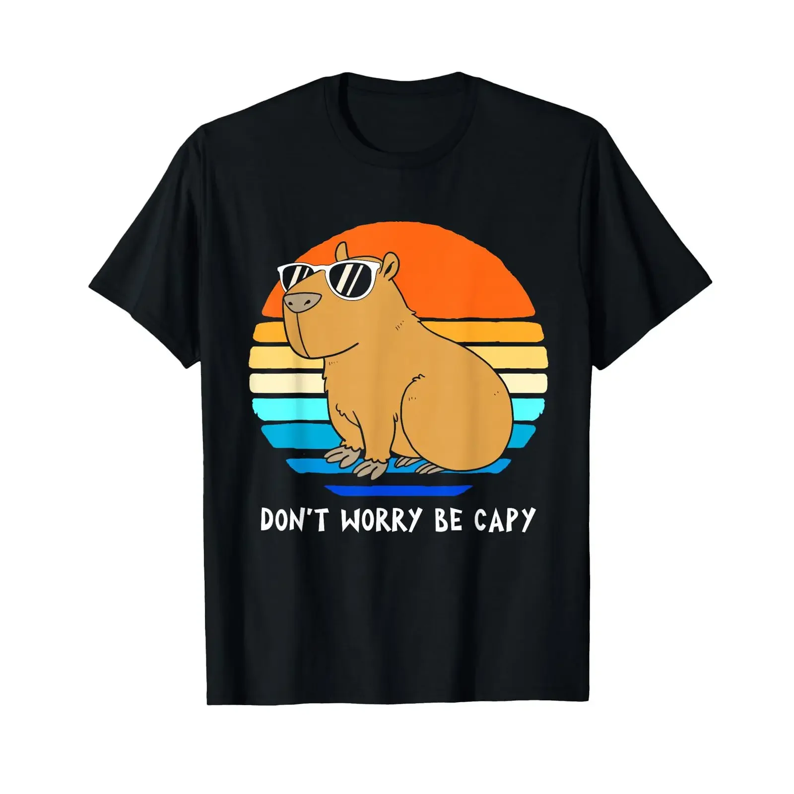 Retro Rodent Funny Capybara Dont Be Worry Capy T Shirt Small vintage Washed Stylish Breathable streetwear Unisex Slightly