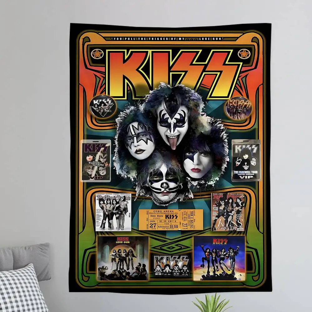 Rock Band Kiss Colorful Tapestry Wall Hanging Cheap Hippie Wall Hanging Bohemian Wall Tapestries Mandala Wall Hanging Sheets