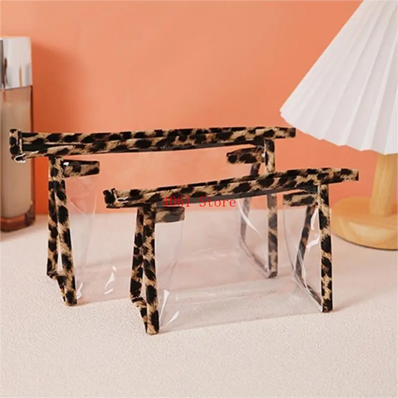 

Дорожная косметичка, леопардовая косметичка большой емкости на молнии, прозрачная косметичка, органайзер для аксессуаров для