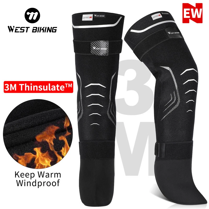 

WEST BIKING Winter Leg Warmers 3M Thinsulate Super Warm Motor Cycling Hiking Climbing Ski Snow Kneepads Windproof Sport Gaiters