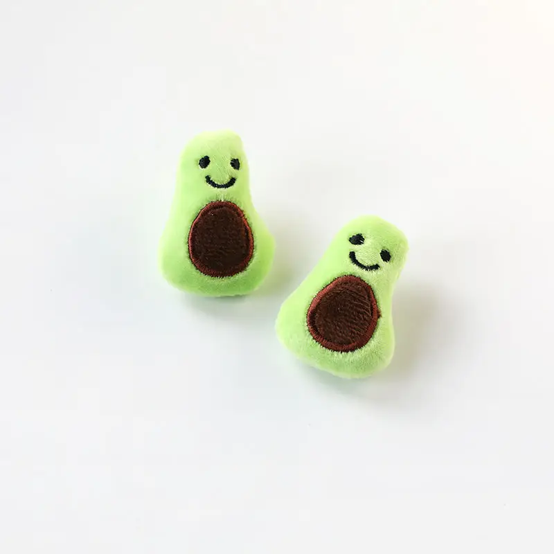 100 Pcs Korea Ins Cute Creative Avocado Plush Cartoon Brooch Net Red Fruit Pin Bag Accessories Badge