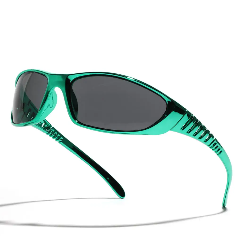 Y2K Silber Sonnenbrille Farbe ausgehöhlt Zukunft Sinn für Technologie Hot Girls Net Red Sonnenbrille Frauen Sonnenbrille trendige Männer