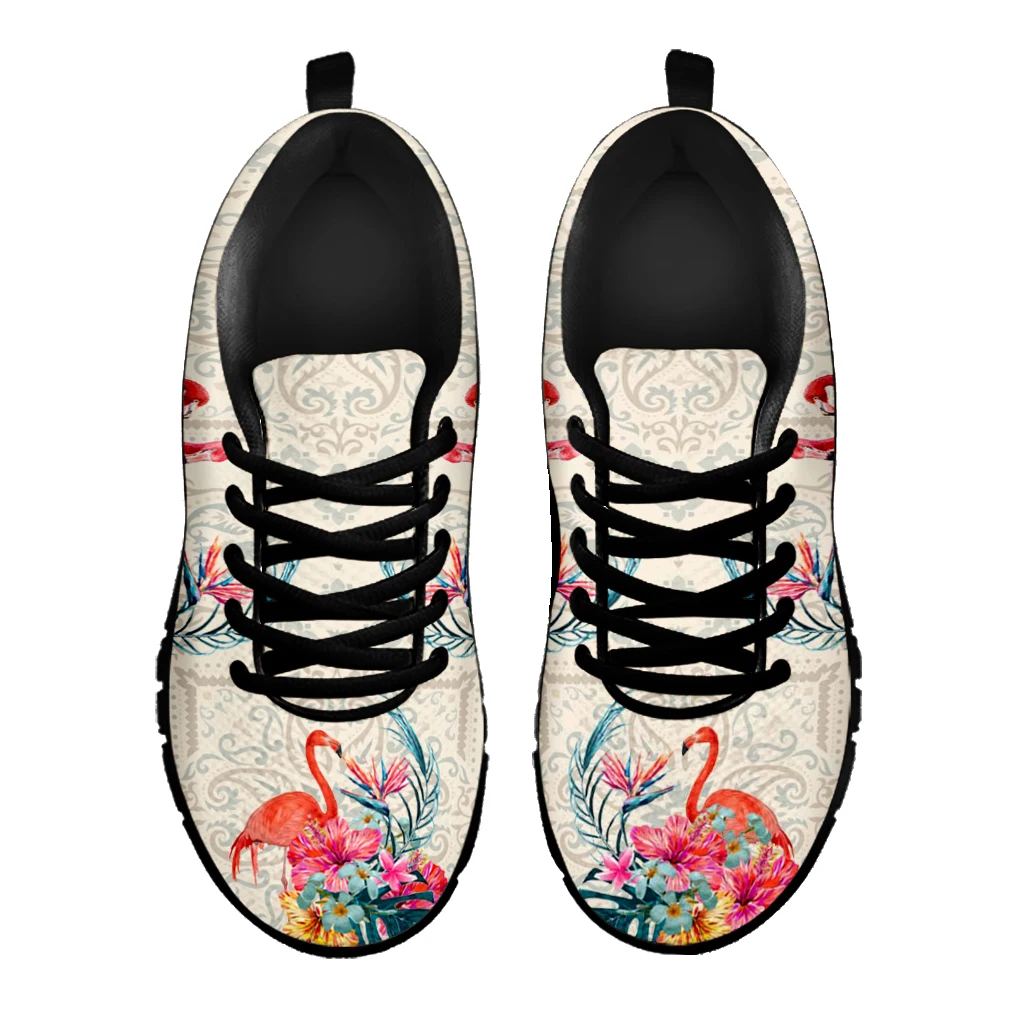 INSTANTARTS Trendy Flamingo Print Lightweight Outdoor Lace-up Shoes Black Sole Casual Shoes Summer Breathable Outdoor Sneakers image 5