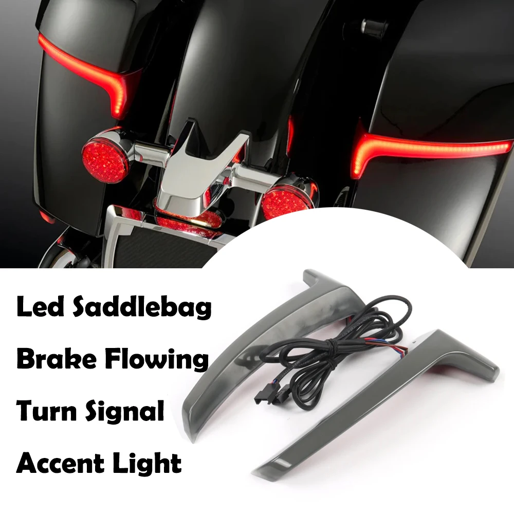 Motorcycle Tracer Rear Saddlebag LED Indicator Run Turn Brake Lights F​or Indian Challenger Chieftain Pursuit Roadmaster Limited