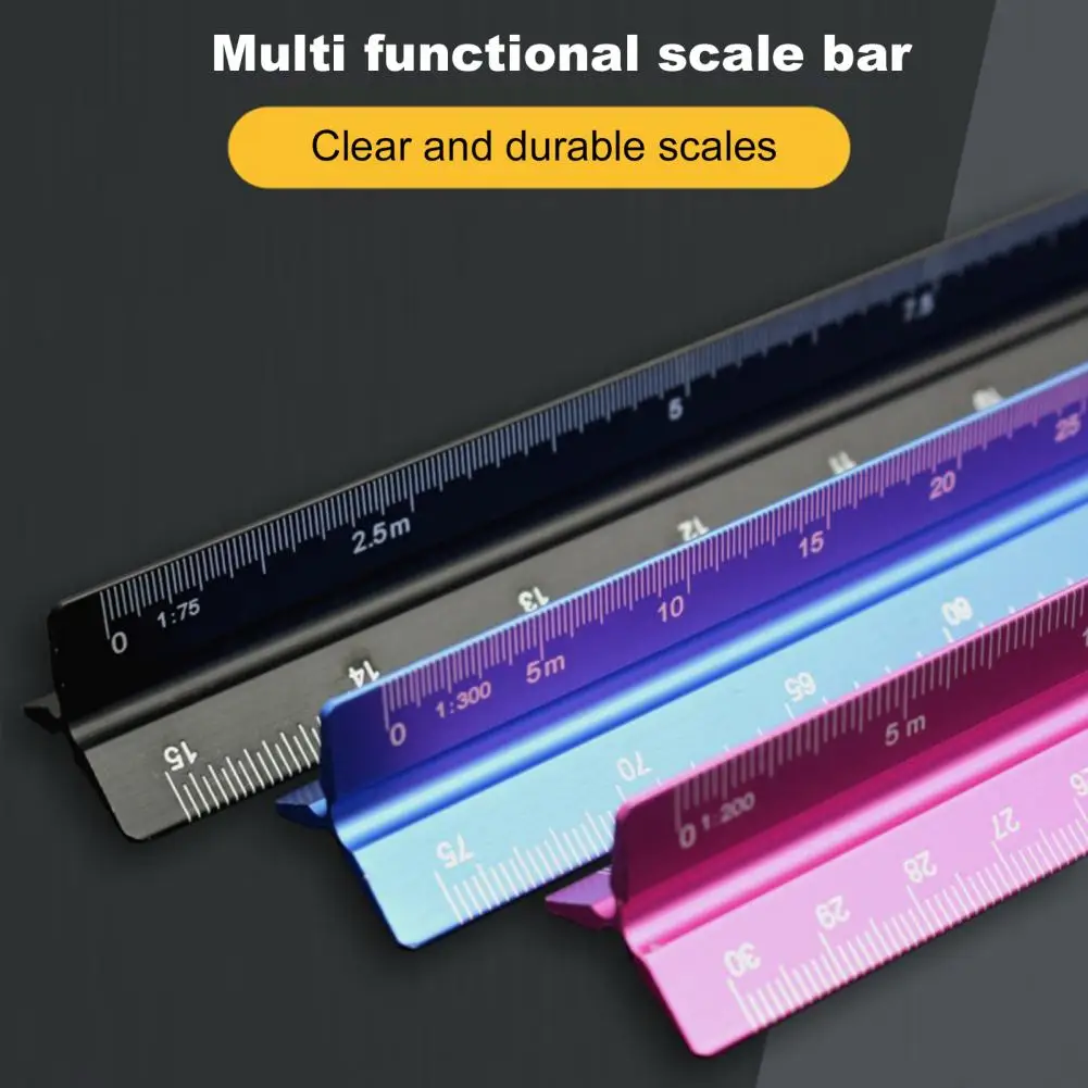 

Aluminum Alloy Engineering Scale Ruler High Precision Triangular Architectural Drafting Tool Scale Bar Drafting Supplies