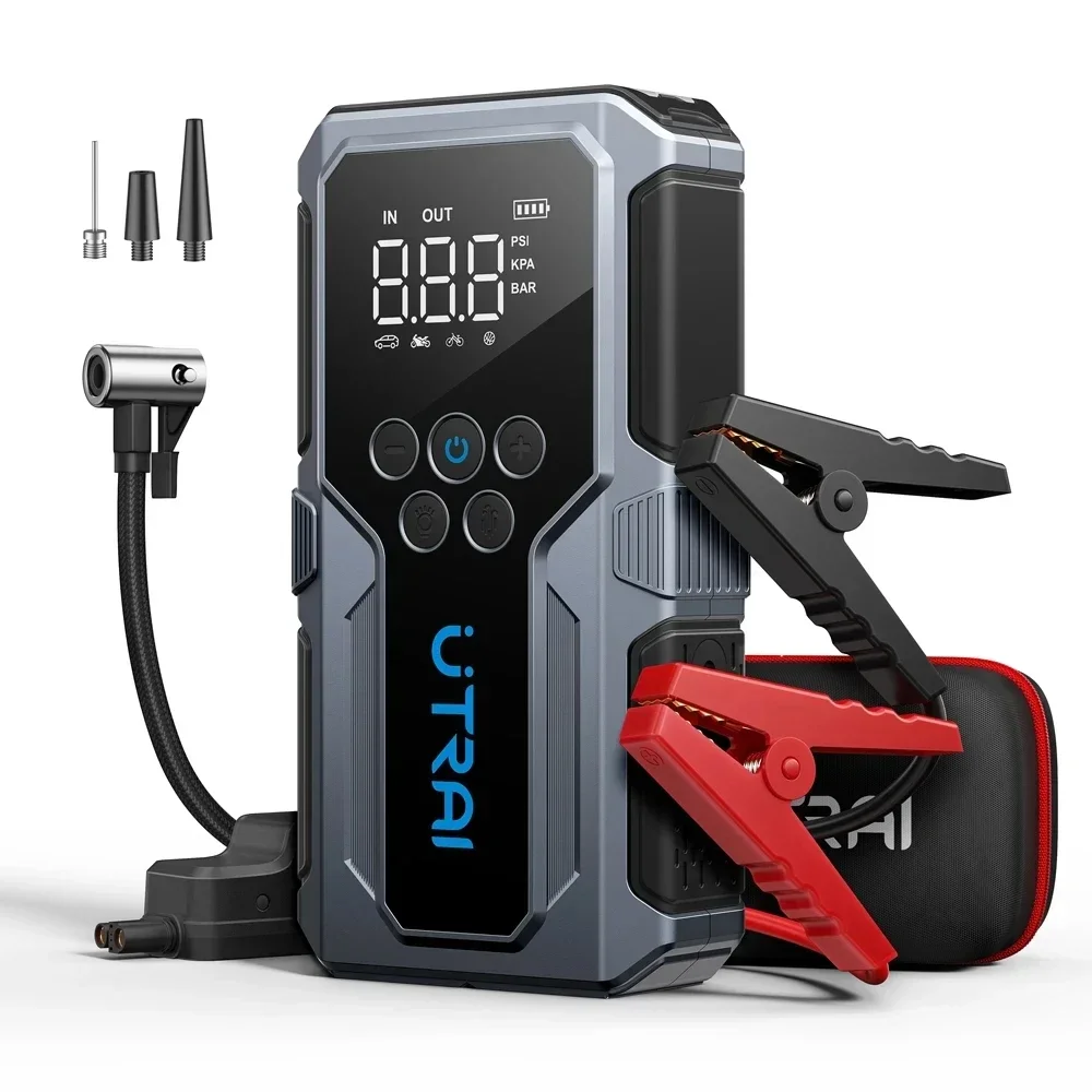 150PSI Air Pump Car Battery Emergency Boosters 1500A Car Jump Starter Power Bank Portable Starting Device Car Starter New