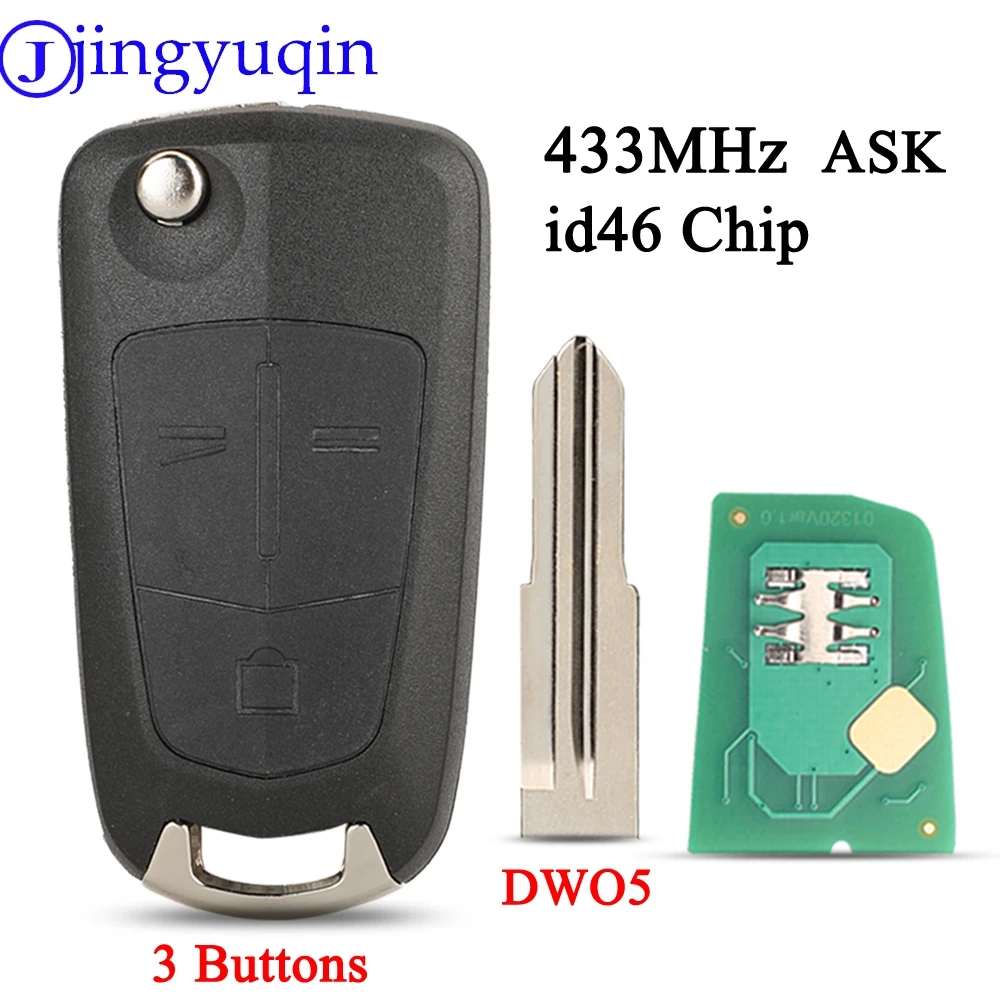 jingyuqin Zdalny 434 MHZ/ASK ID46 CHIP Kluczyk samochodowy do Chevrolet Captiva 2006 2012 Do Opel Antara 2007 2011 Do Gmc Key Blade DWO5