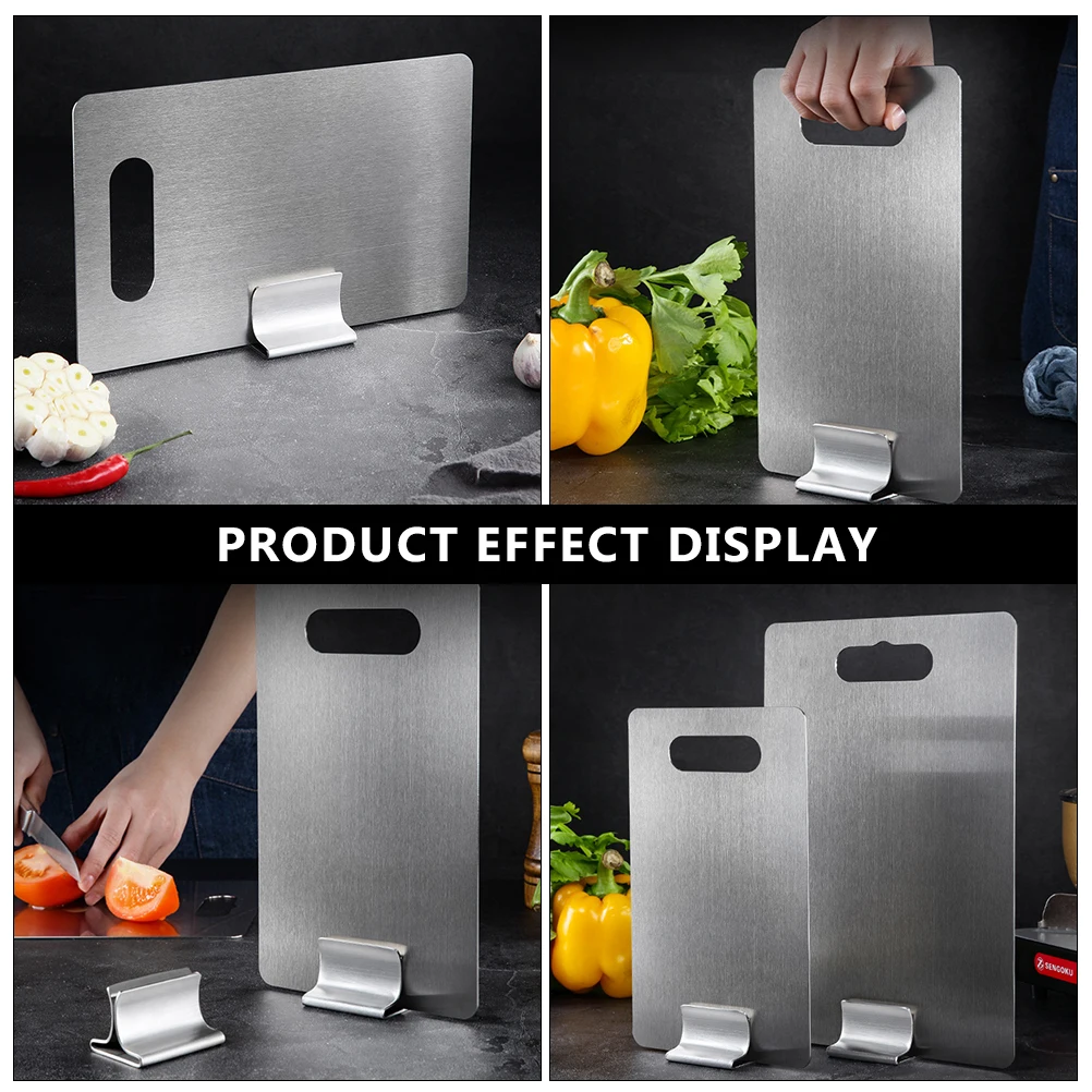 

Stainless Steel Cutting Board Holder Kitchen ganizer Small Portable Storage Rack Round Corner Drainage Shelves Practical