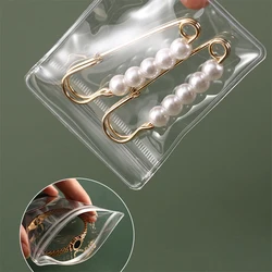 50PCS Transparent Clear PVC Self Sealing Pouches Sealed Antioxidant Plastic Bag Jewelry Gift Reusable Storage Packaging Supplies