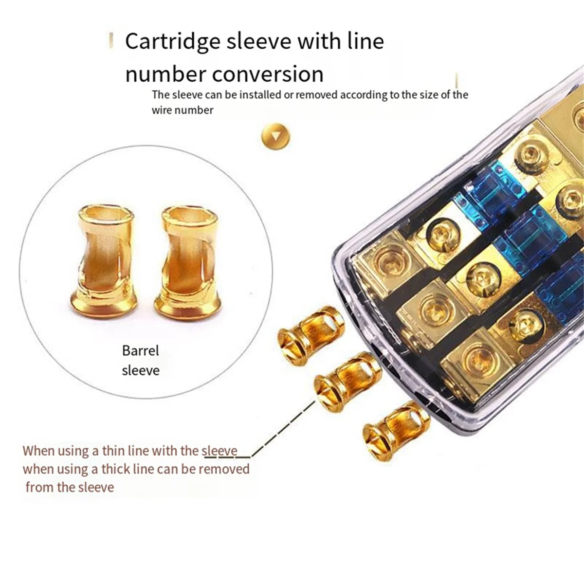 Porte-fusible ANL à 2 voies, cuivre, jauge 0/2/4 à 4/6/8 jauge 60 ampères, nuits de distribution de fusibles pour amplificateur audio de voiture