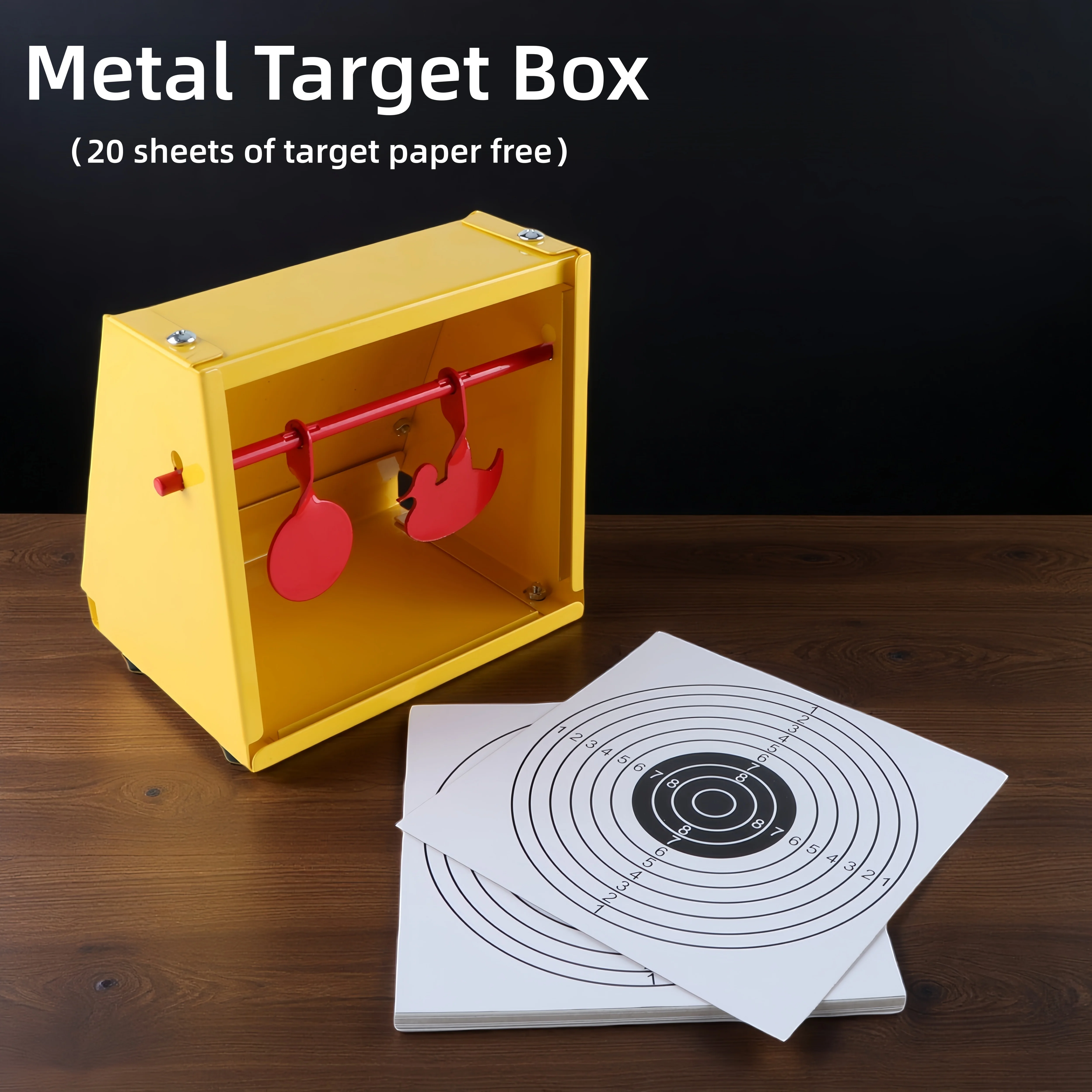 

Металлическая мишень-коробка 14 см с 20 бумажными листами для тренировок по стрельбе мягкими пулями (эйрсофт), аксессуары для уличных вращающихся тренировок