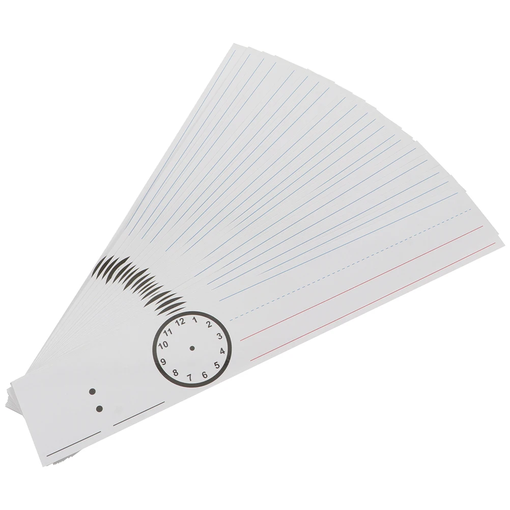 

2 Sets Rubbing Card Teaching Aids Sentence Strip Cards Strips Erasable Word Paper Learning Reusable