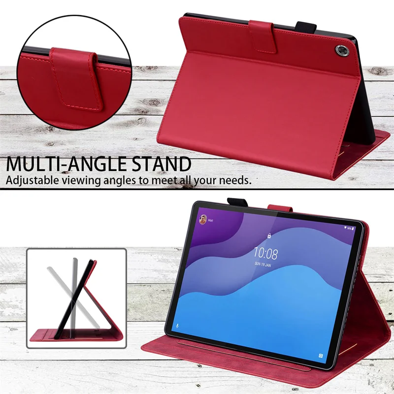 for Lenovo Tab M10 HD gen2 10.1inch 2020 Leather Book Style Fold Stand with Botton E-Book Tablet PC Cover Case