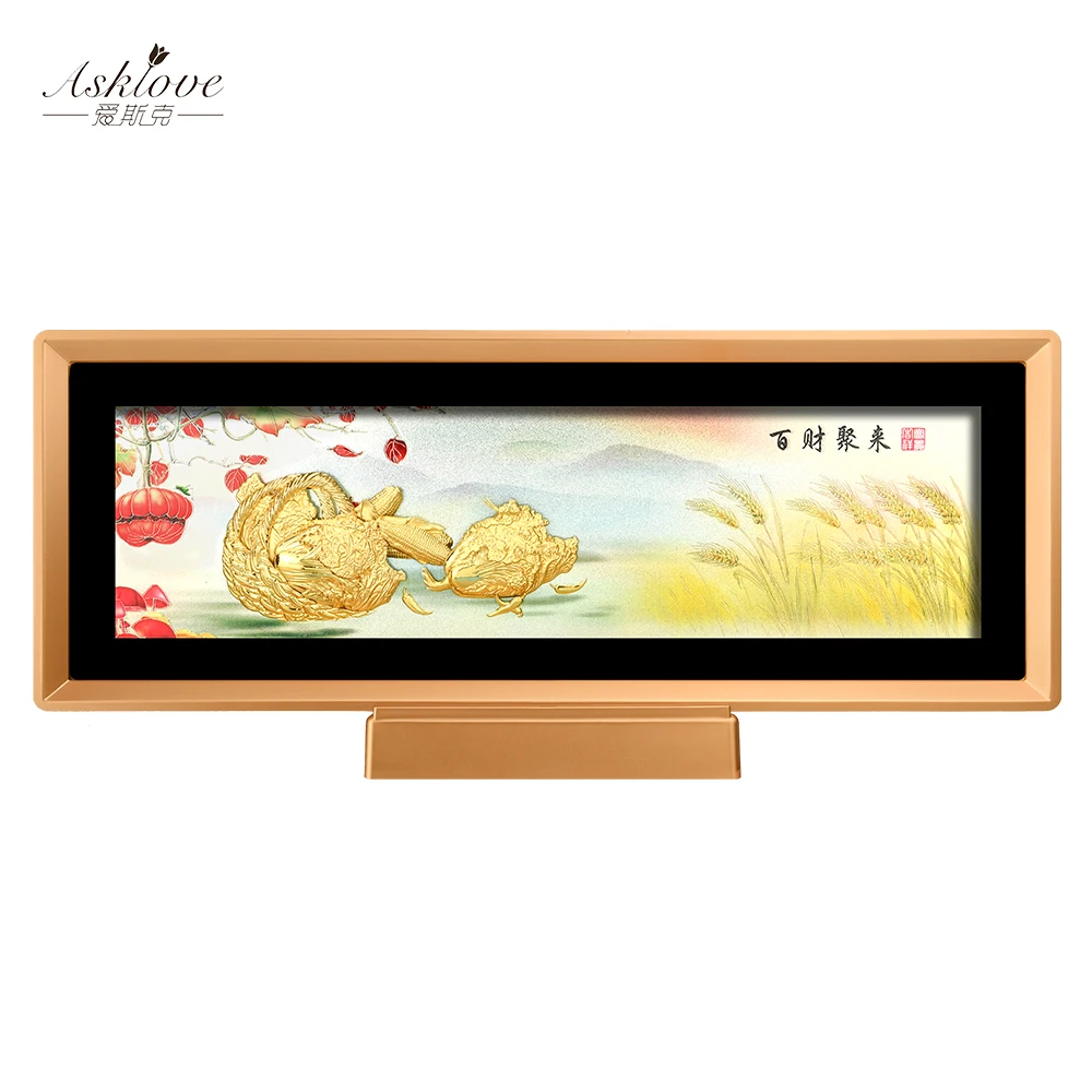 

Lucky Fengshui Chinese Cabbage 24K Gold Foil Decoration Home Decor Living Room Desktop Ornaments Gold Leaf Opening Gift Crafts