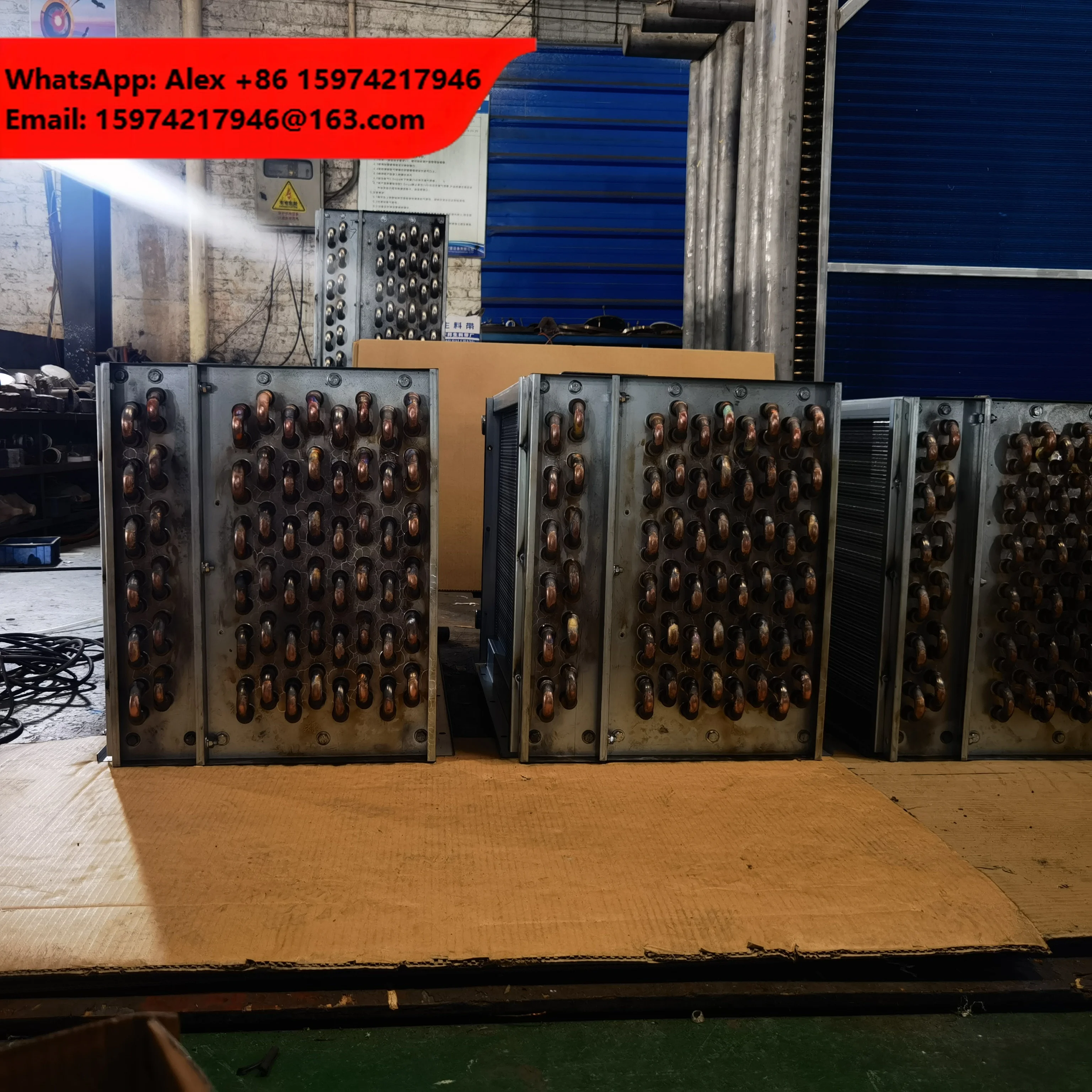 Copper Tube Finned Steam Cooled Heat Exchangers Steam Heating Radiator Coils For Fish Feed Dryers