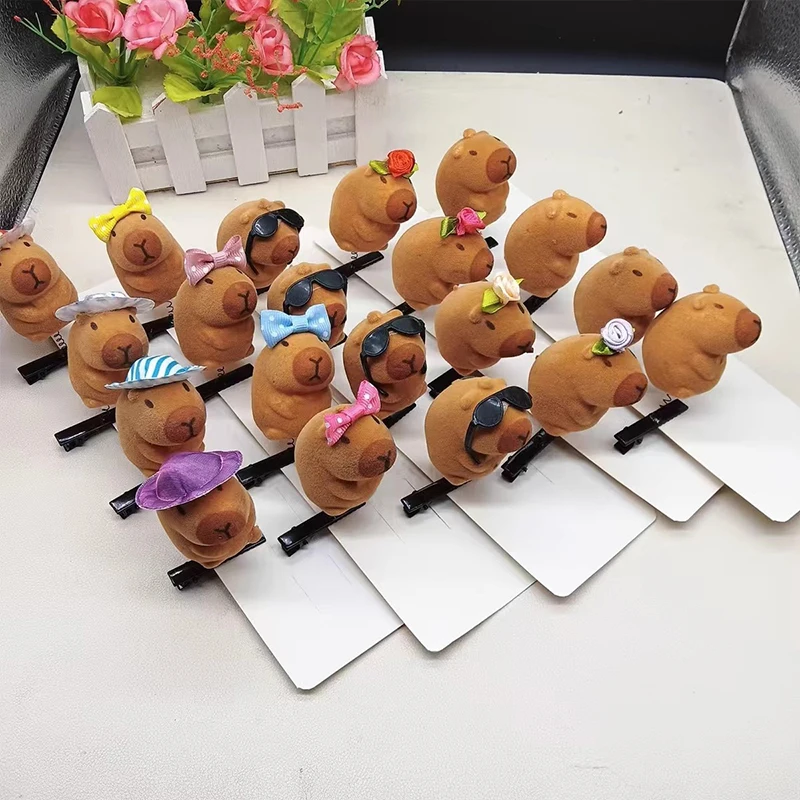 10PCS Capybara Hair Clip Funny Duckbill Clip Fashion Capybara Animal Hairpin Side Clips Bangs Clips Headdress Hair Accessories