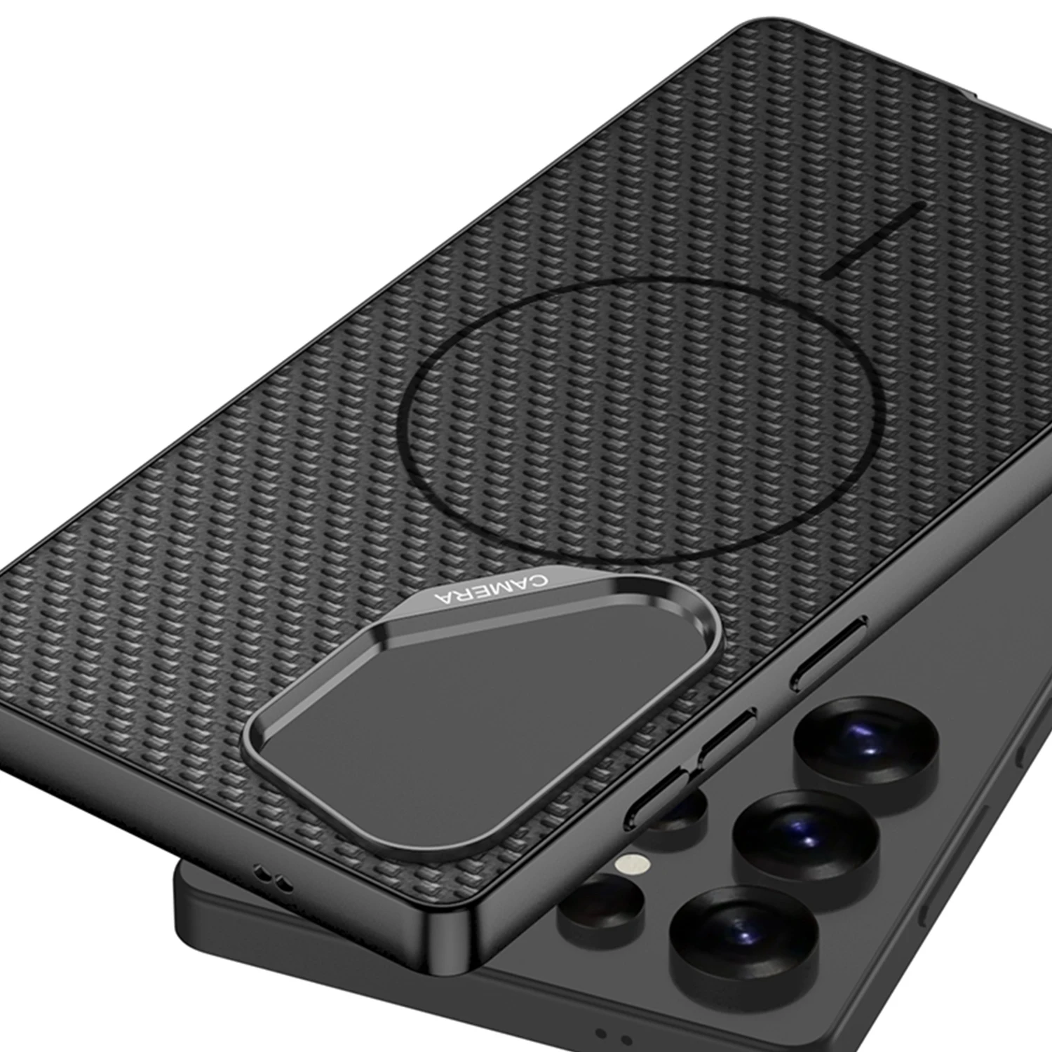 For Samsung Galaxy S26 Ultra Case Solid Leather Skin Carbon Fiber Design with Pen Protective Phone Shell Back Cover