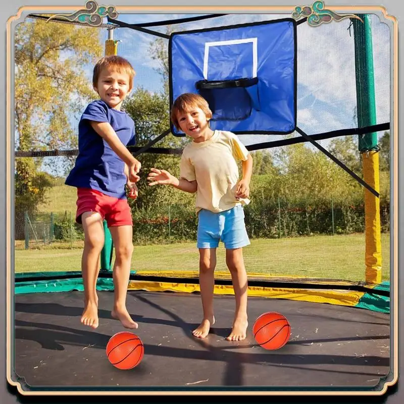 

Durable Trampoline Basketball Hoop Goal Kit, With Mini Balls And Pump For Kids Adults Indoor Outdoor Play Game Easy Install