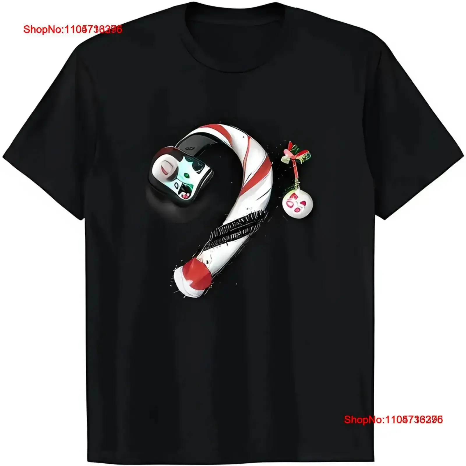 Whimsical Black T Shirt with Candy Question Mark Game Controller vintage Washed Casual Stretched designer clothes graphic
