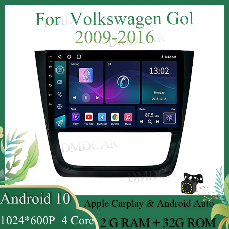 Android 10 GPS Navigation 2+32G Car Wireless Carplay Radio For Volkswagen Gol 2009-2016 Android Auto Head Unit 2 Din Blue-tooth