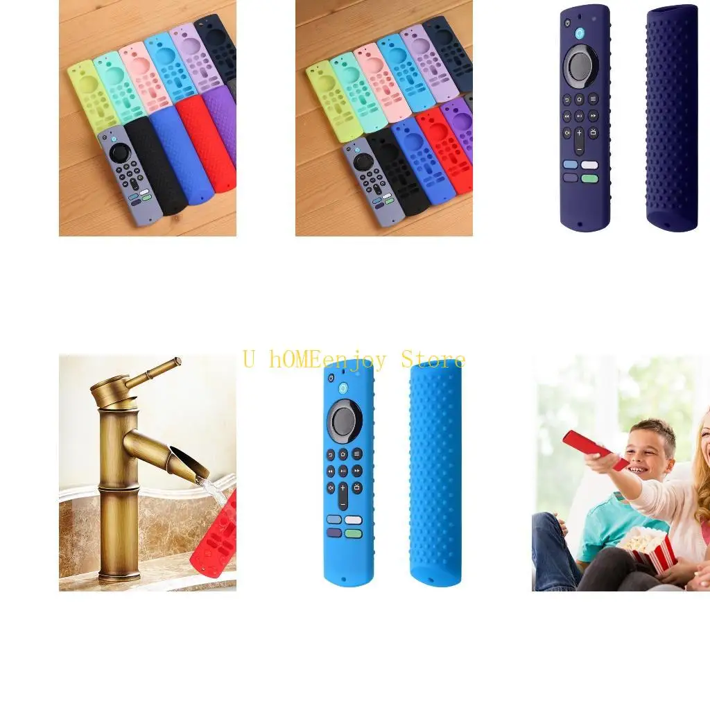B0KF Washable Silicone Case for Fire TVStick 4K 2023 Remote Skin Protectors
