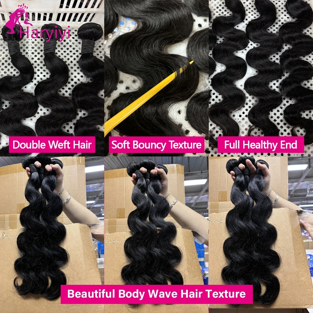 Body Wave Bundles Echthaar 12A Rohhaar-Bündel 22/24/26 Zoll Brasilianische Echthaar-Bündel Naturschwarz Body Wave Bundles – Detail 4