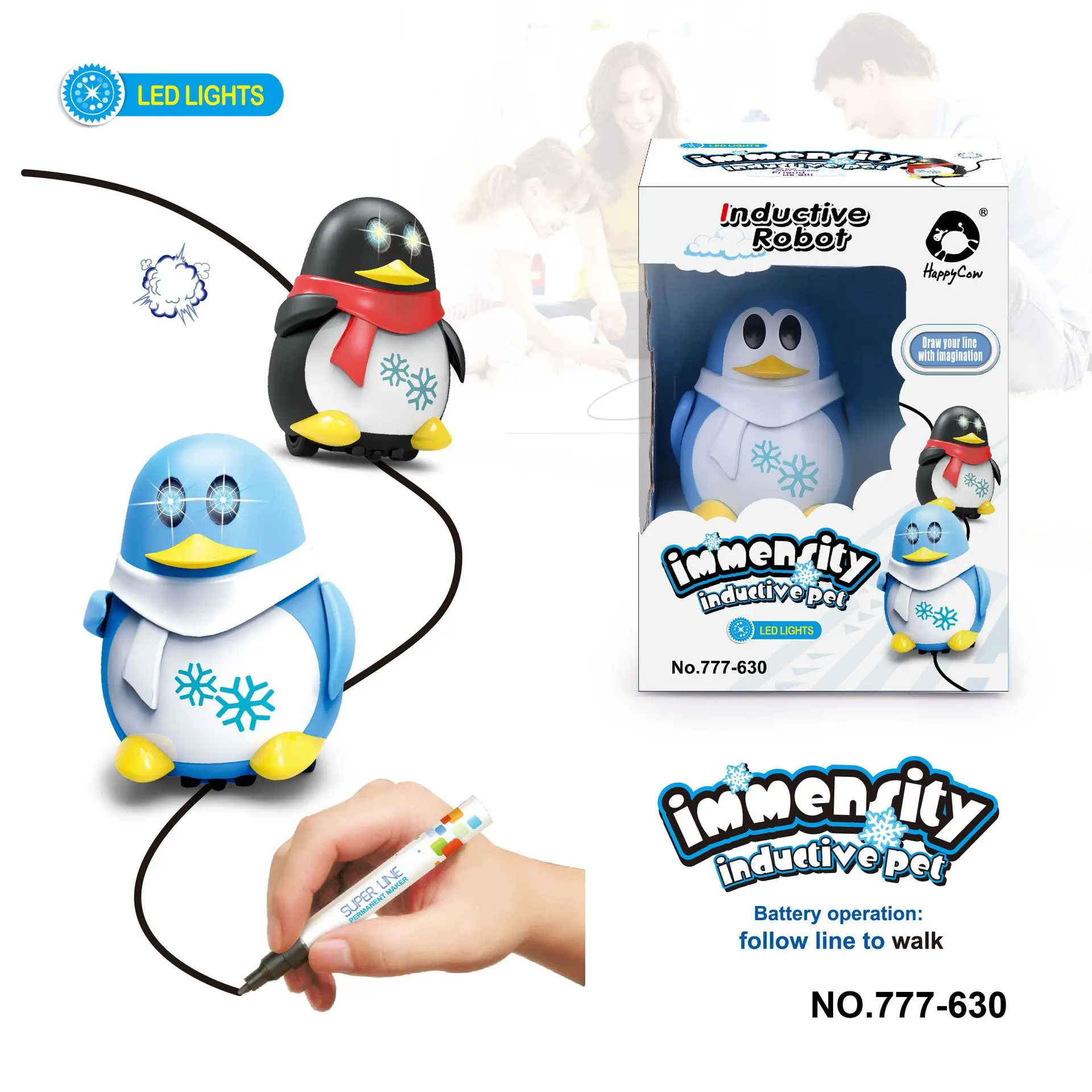 A New Creative Line-sensing Robotic Car Featuring Penguin Animal Electronic Model Perfect As A Children's Toy or Christmas Gift