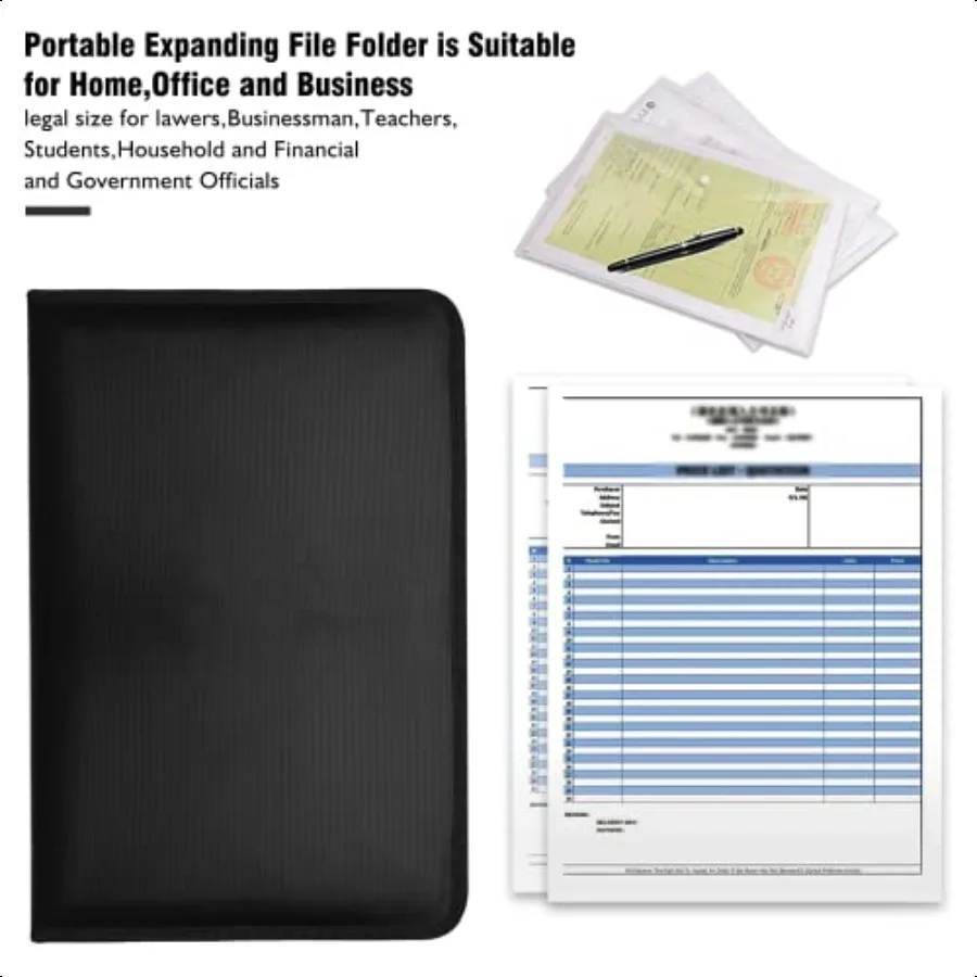 ENGPOW, расширяющаяся папка для файлов, органайзер для важных документов, огнестойкая сумка для документов с 13 карманами, цветные этикетки без зуда