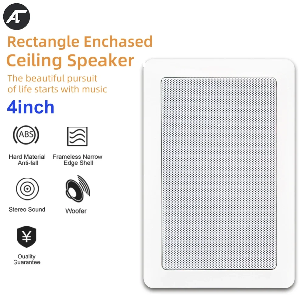 

Rectangle Ceiling Speaker 4 inch Powerful Loudspeaker Home Theater Background Sound System Public Address for Restaurant Hotel