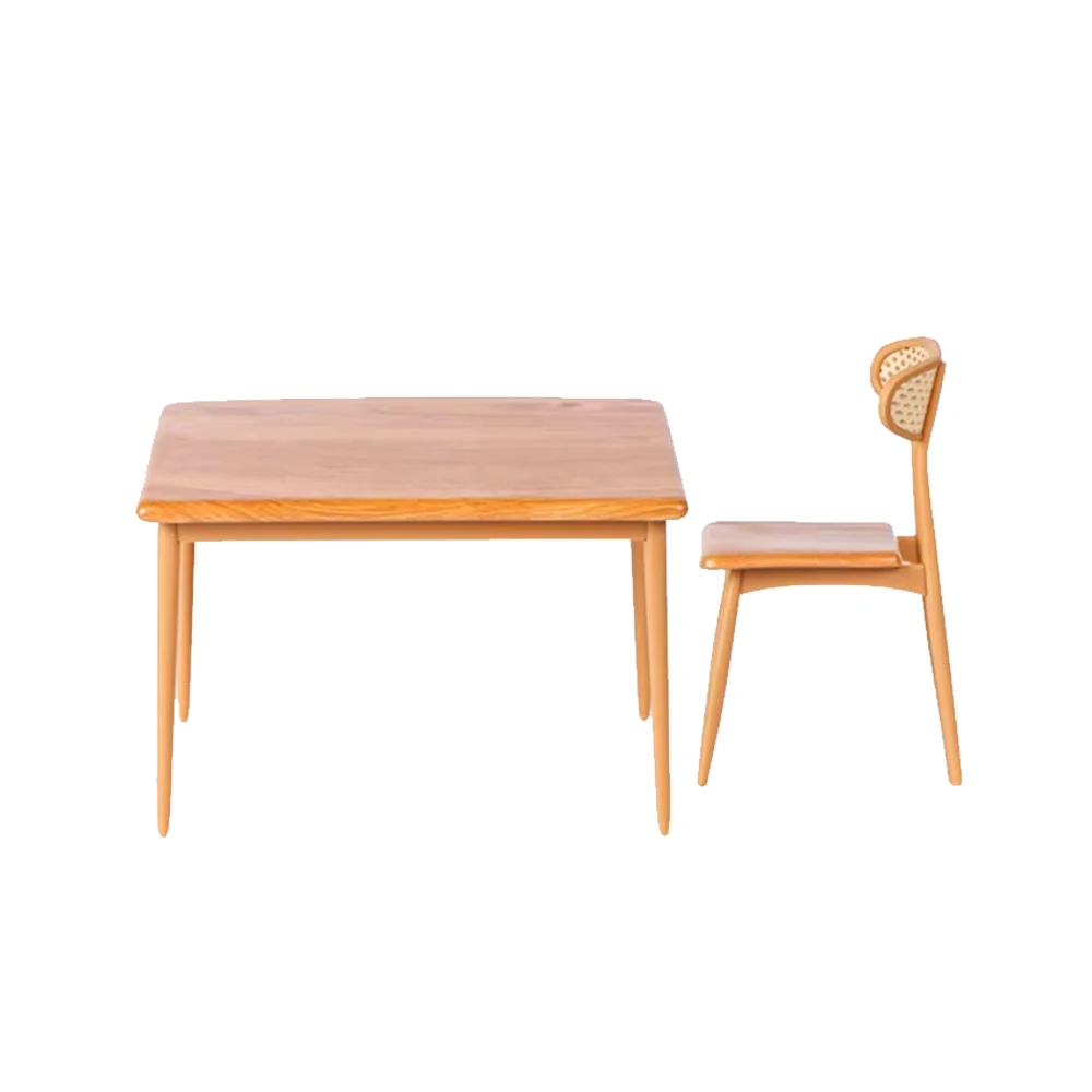 

Table And Chair Set Six-part Cherry Wood Miniature Kitchen Scene Toys Model