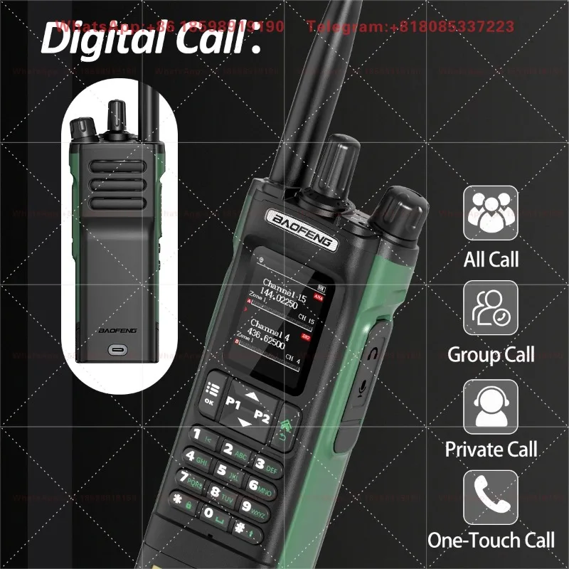 Baofeng DMR DM-32 Digital Walkie Talkie GPS Dual Mode Analog TDMA Dual Time Slot AM FM APRS Digital Call Ham Radio DM-1701 UV-32 - view 5