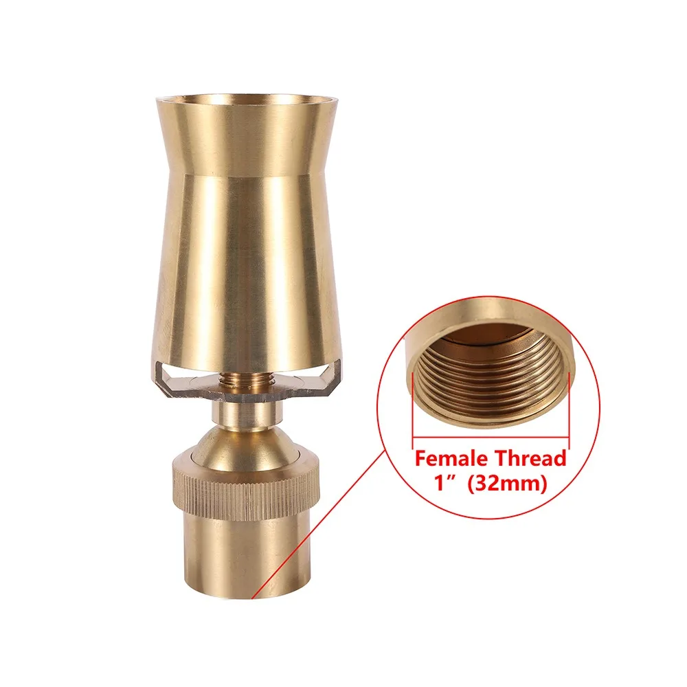 

Brass Ice Tower Cedar Fountain Nozzle 1/2" Female 3/4" Male Thread Durable Swimming Pool Fountain Nozzle Universal