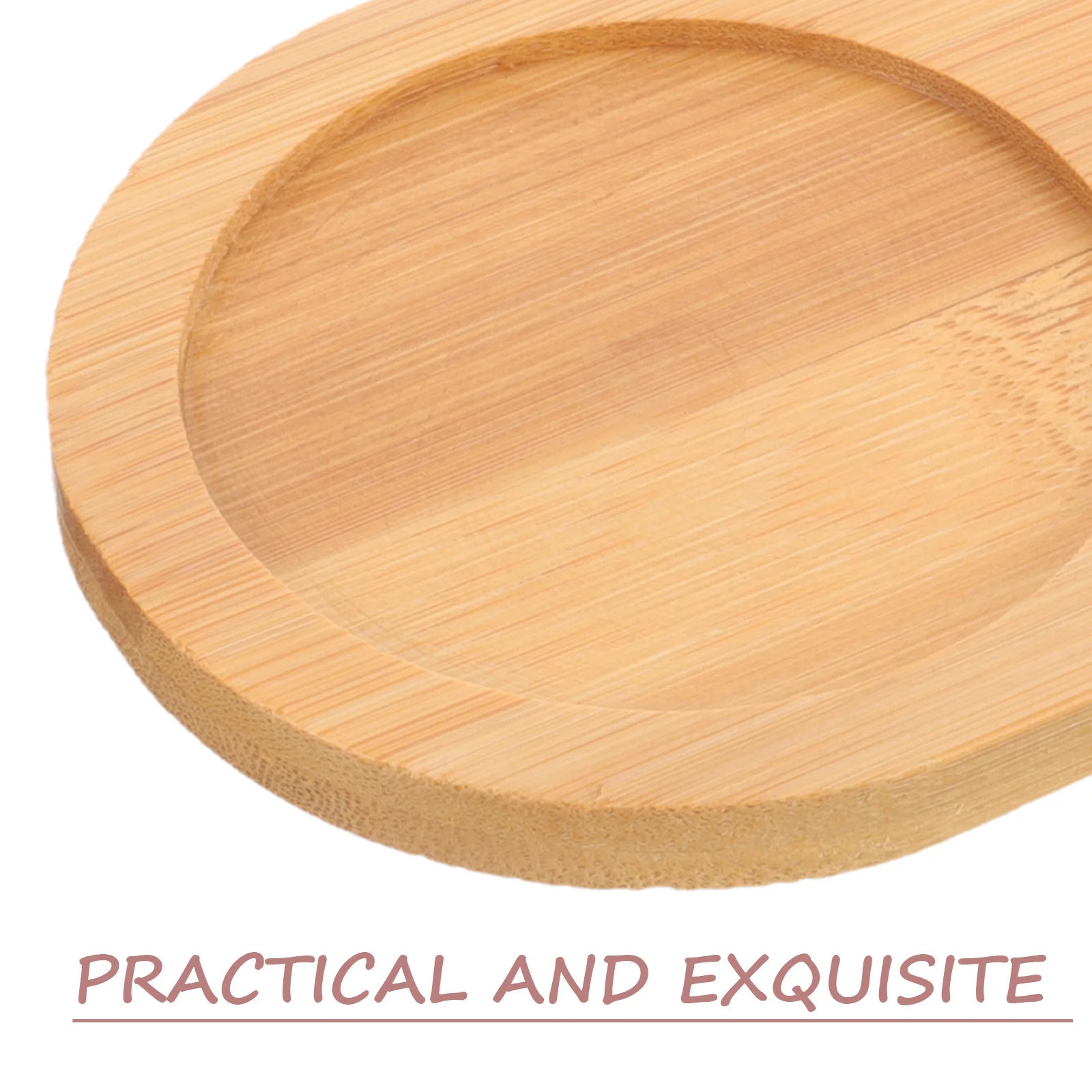 

Bamboo Drink Coasters Table Mats 2 Holes Insulation Tray Hot Cold Beverage Cup Mats Cutlery Placeholder