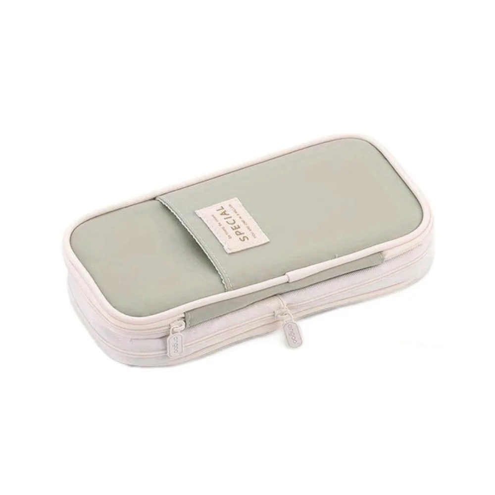 

Macaroon Kawaii Pencil Cases Retractable Double Zip Expandable Pencil Case Large Capacity Pencil Holder Box Desk Organizer