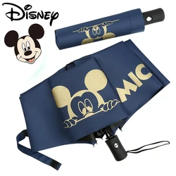 Disney-Mickey Anime Guarda-chuva totalmente automático para homens e mulheres, ao ar livre, portátil, chuva, proteção solar, revestimento de guarda-sol, guarda-sol