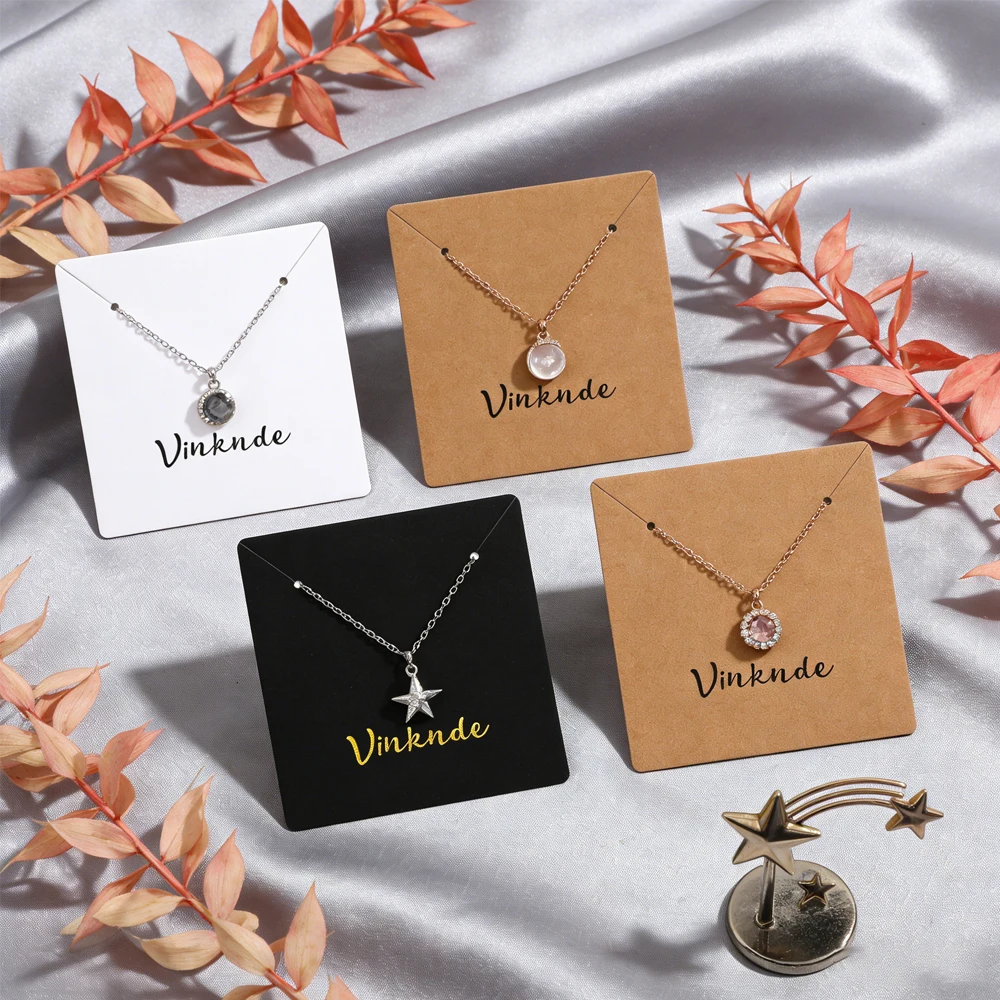 

50/100/200pcs Earrings Display Necklace KeyChain Cards Custom Logo 5x5cm 7x7cm For DIY Making Jewelry Packaging Cardboard Card