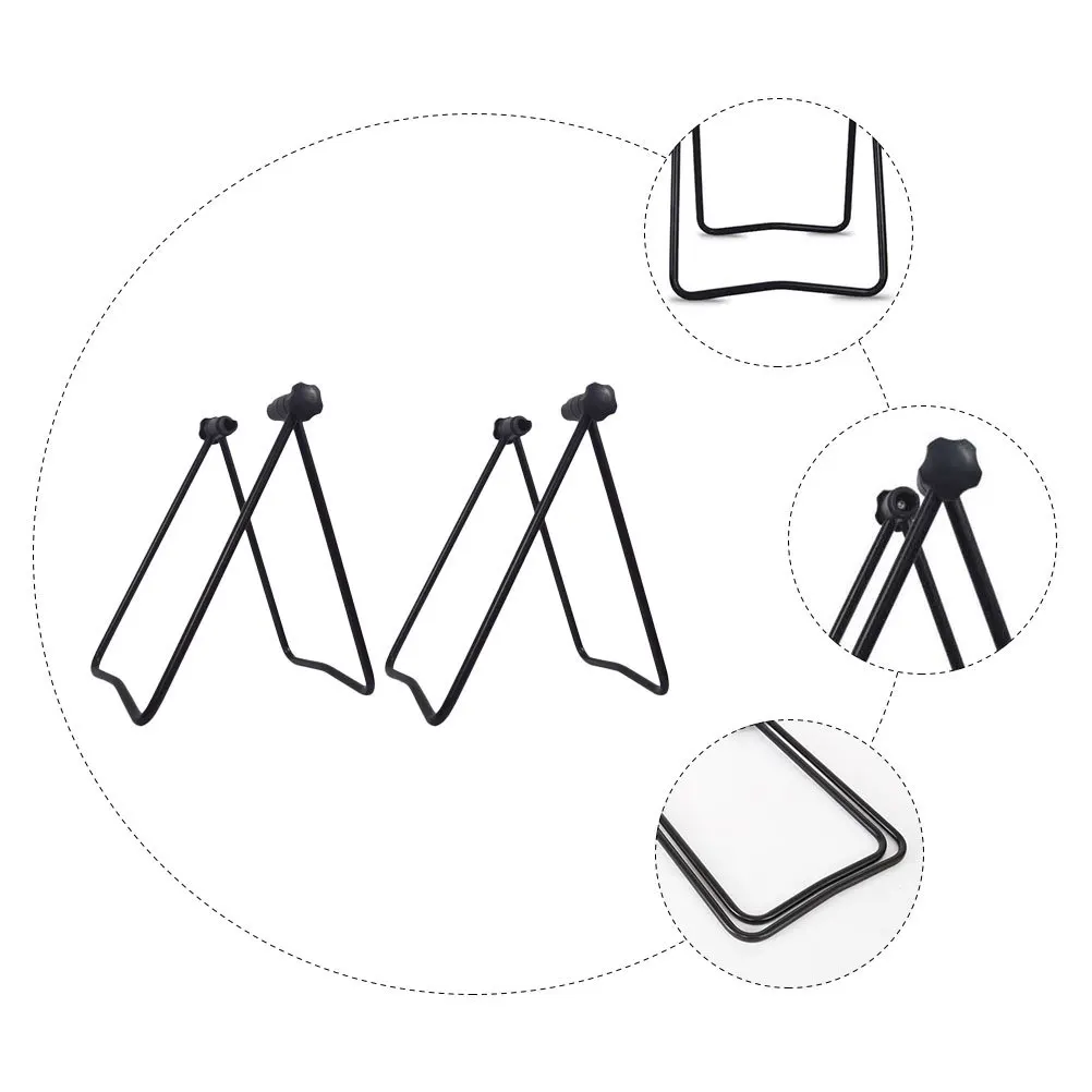 2 قطعة حامل عرض الدراجة أرفف خلفية حديدية قابلة للطي متينة وقوية لتخزين الدراجة في الهواء الطلق تدعم الخدش