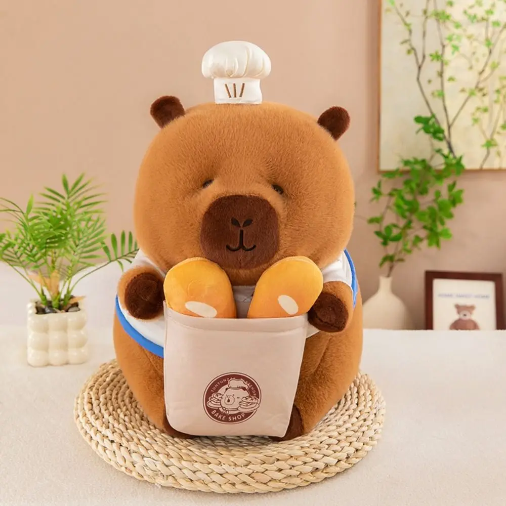 Cute Baking Capybara Plush Doll Simulation Fluffy Capybara Plush Toy Soft Cartoon Capibara Fluffty Doll Home Decor