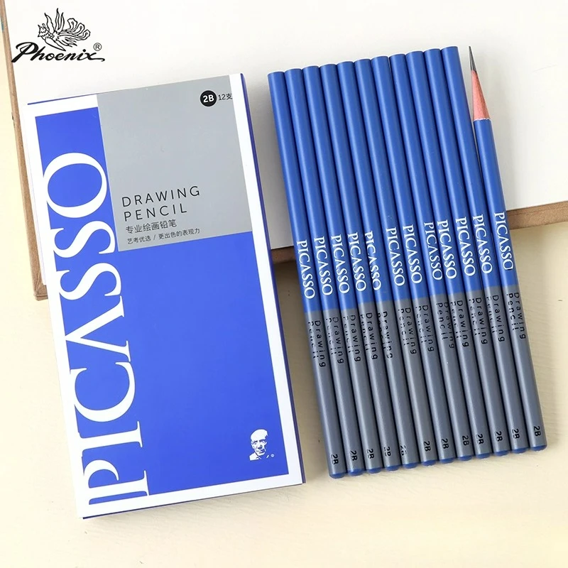 

Профессиональные карандаши для рисования PHOENIX PICASSO для художественных студентов, графитовые стержни для рисования в классе 2B/8B/14B, выдвижной дизайн