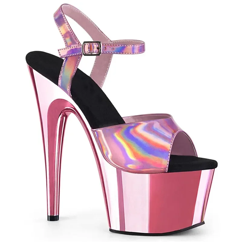 Stripper Shoes Women Sandals 2024 17CM Thin Heels Platform Heels Sexy Summer High Heel Buckle Womens Shoes Fashion Show