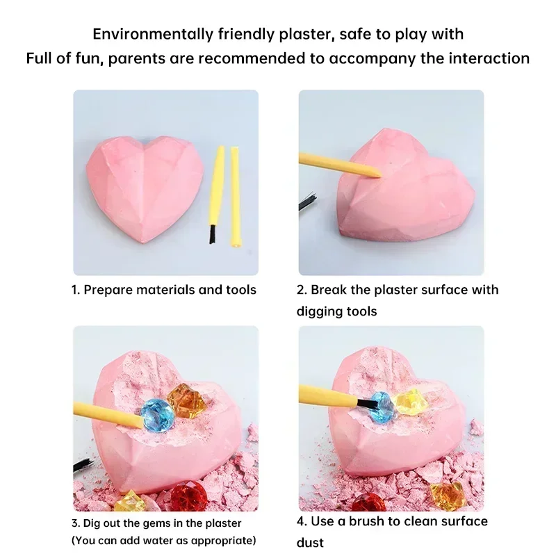 Archaeological Excavation Gypsum Blind Box Toy DIY Mermaid Gemstone Children's Puzzle Handmade Treasure Digging Small Toy