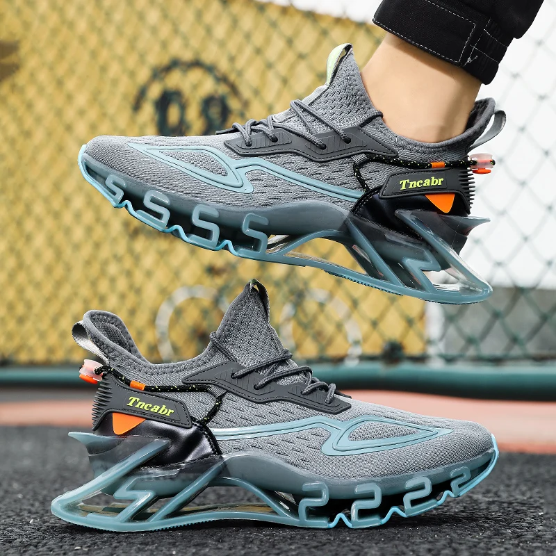 

Chunky Sneaker Plus Size 45 46 Men Blade Sole Running Shoes Fashion Casual Mesh Breathable Height Increased Flat Platform Shoes