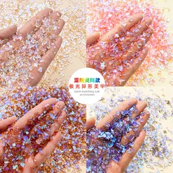 120pcs Aurora Ice Transparent Nail Art Rhinestones Sparkle Flat back Mix Shaped Crystal 3D Gemstones Charm Nails Art Decorations