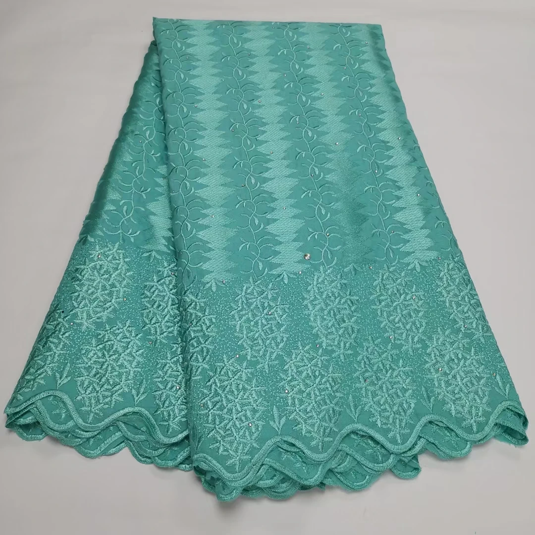 

Beautiful Teal Swiss Voile Lace in Switzerland 2022 High Quality African Cotton Lace Fabric For Nigerian Wedding Dress KYC22144